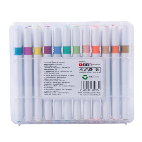 Craft Buddy Dual Tip Markers Back Packaging