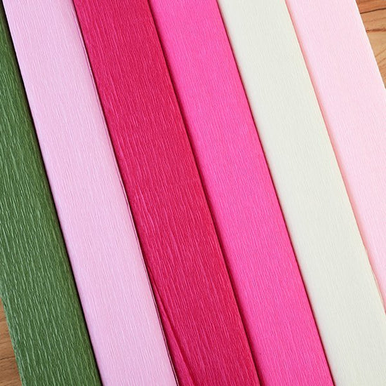 Pink Crepe Paper Assortment set of 6