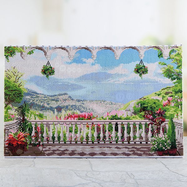 Craft Buddy Pre Printed 40*65cm Cross Stitch Kit - Balcony View