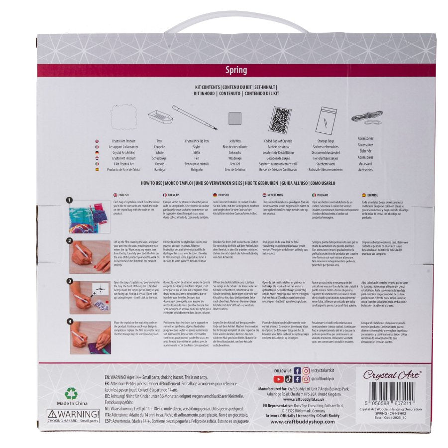 "Spring" Crystal Art Hanging Basket Back Packaging
