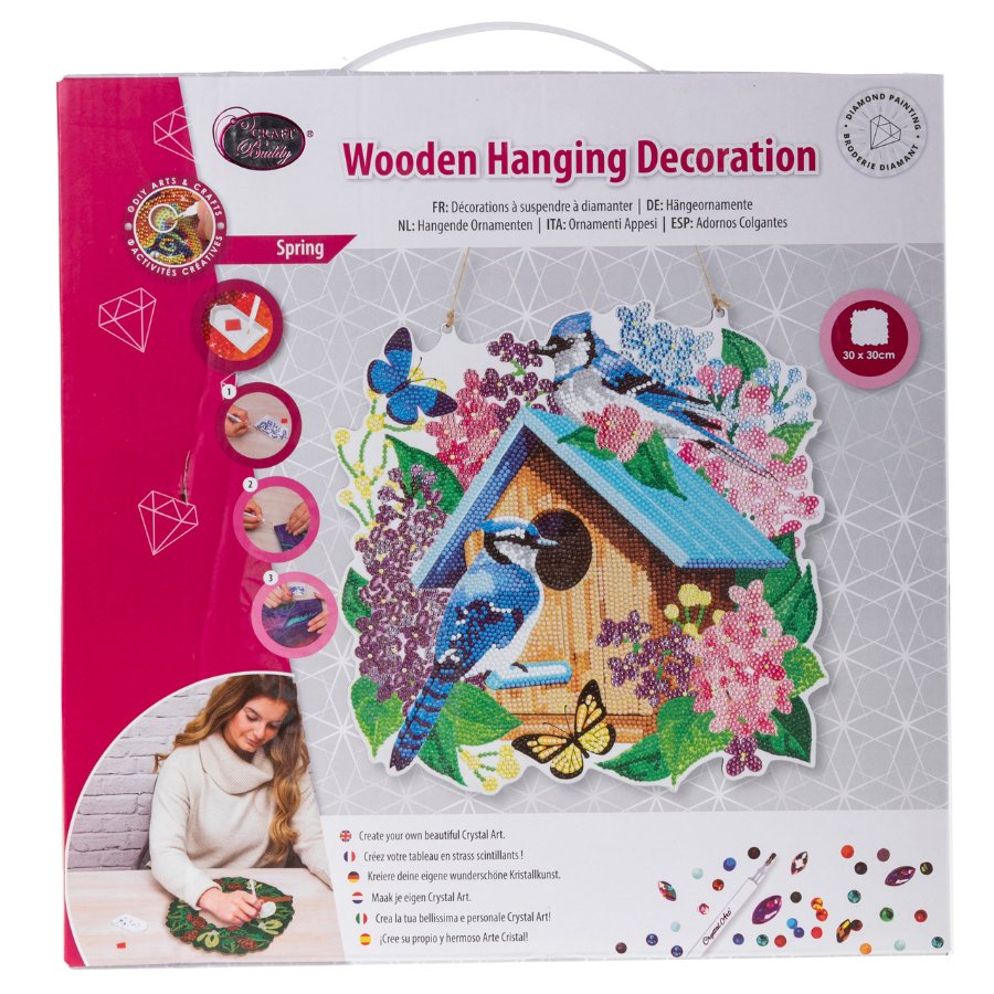 "Spring" Crystal Art Hanging Basket Front Packaging