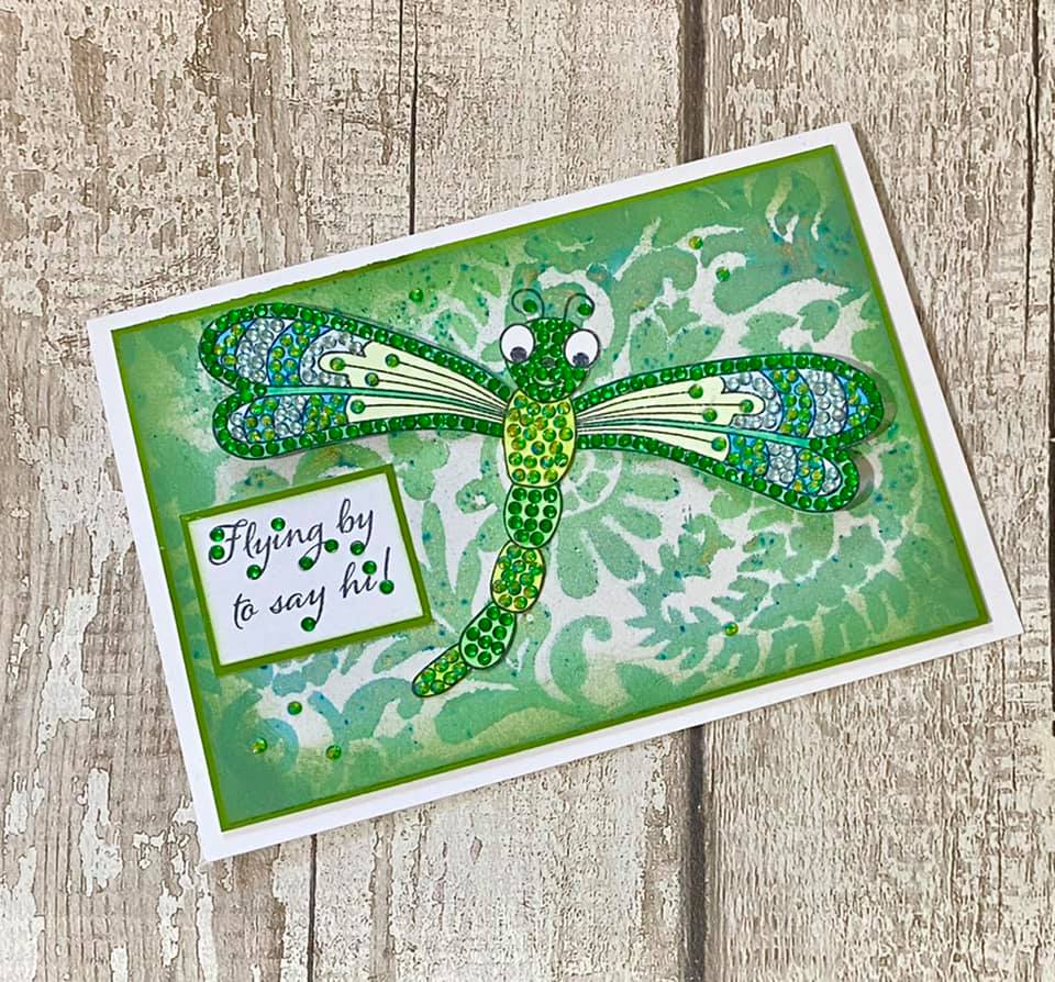Craft Buddy Glistening Dragonfly Crystal Art A6 Stamp Set