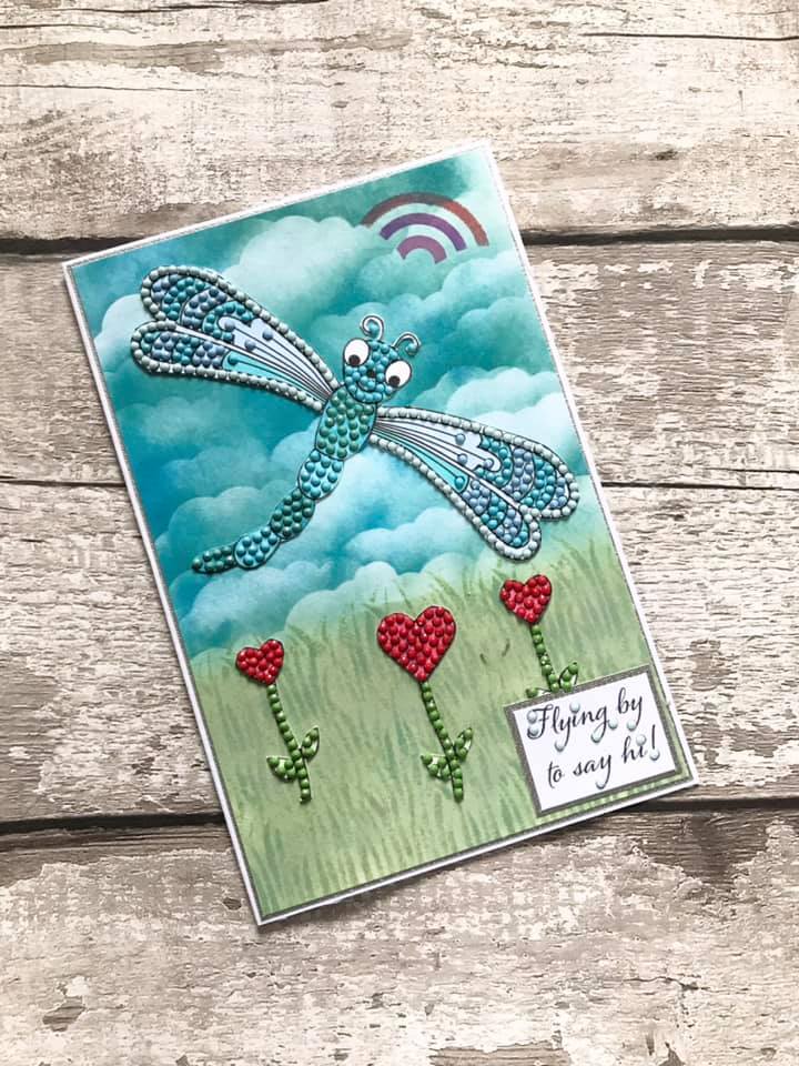 Craft Buddy Glistening Dragonfly Crystal Art A6 Stamp Set