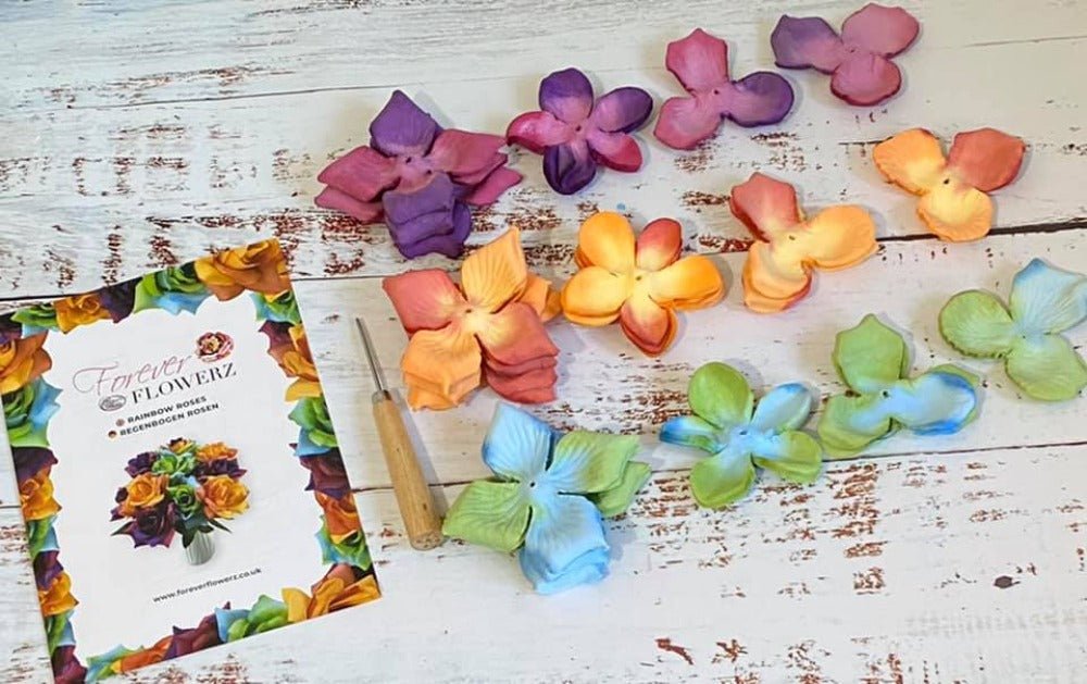 "Rainbow Roses" Forever Flowerz Makes approx 60 Flowers