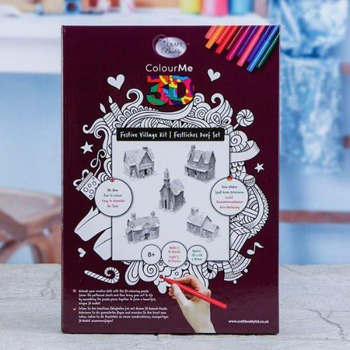 "Festive Village Kit" 3D Colour Me Puzzle Kit
