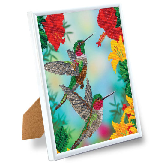 "Hungry Hummingbirds" Crystal Art Framed Kit 21x25cm