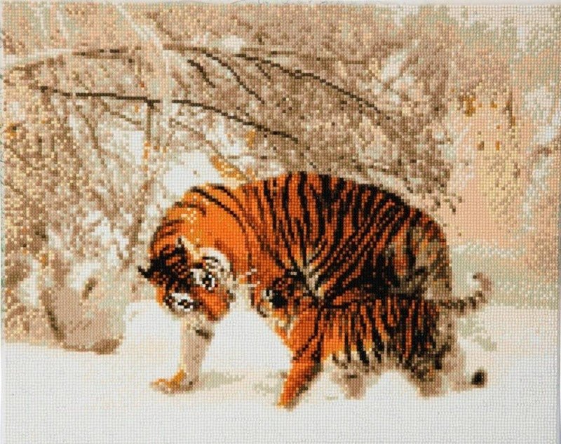 "Winter Tigers" Crystal Art Canvas Kit 40x50cm