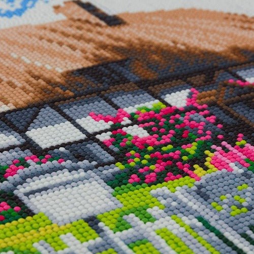 "Rose Cottage" Crystal Art Canvas Kit 40x50 cm