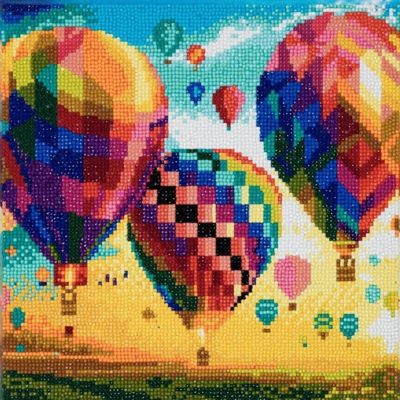 "Hot Air Balloons" Crystal Art Canvas Kit 30x30cm