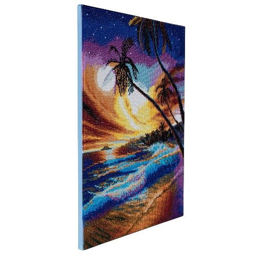 "Tropical Beach" Framed Crystal Art Kit 40x50cm