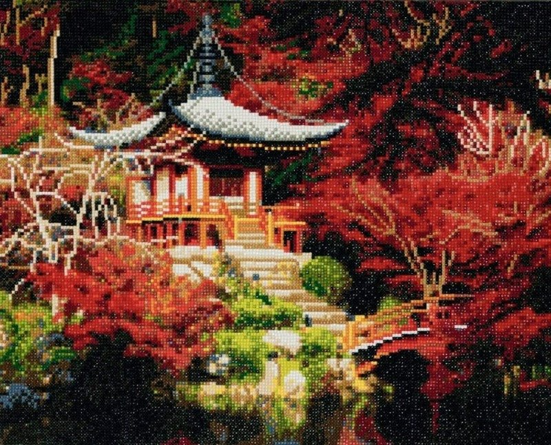 "Japanese Temple" Crystal Art Canvas Kit 40x50cm
