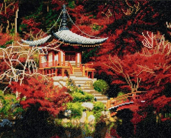 "Japanese Temple" Crystal Art Canvas Kit 40x50cm