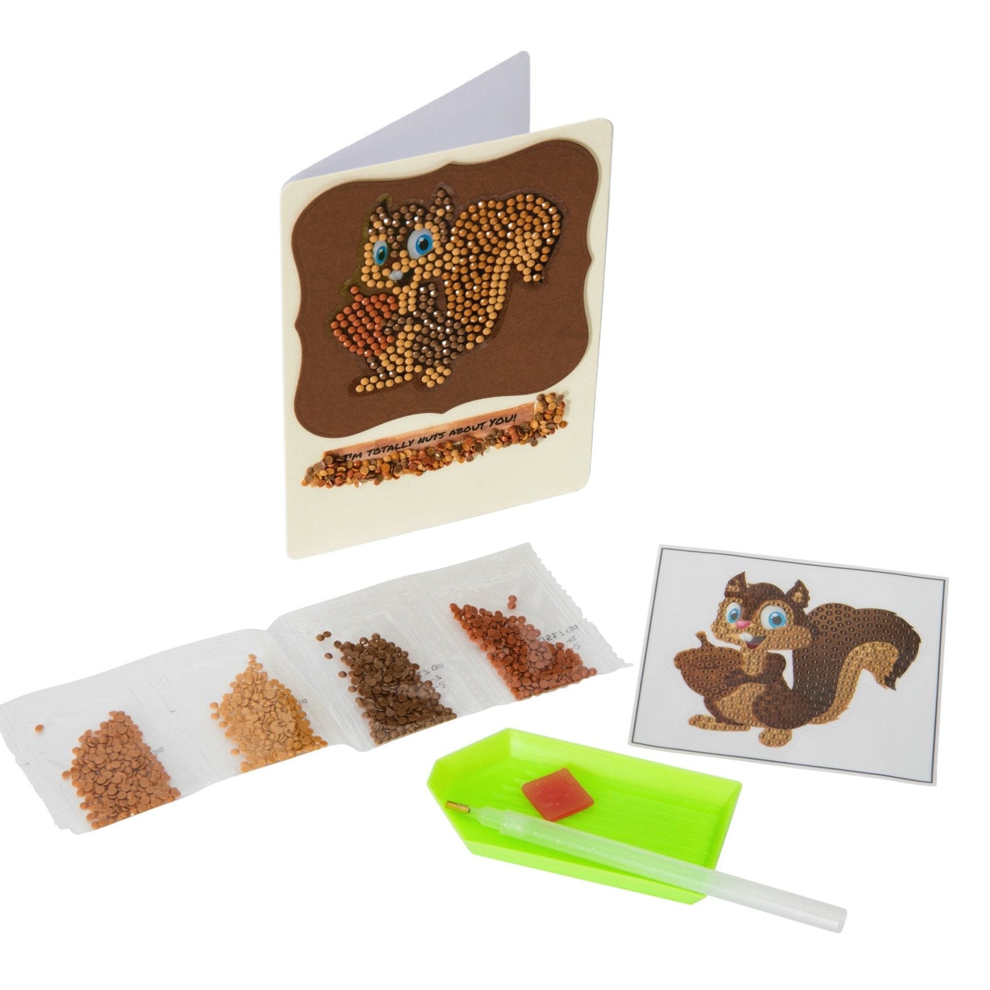 "Smiling Squirrel" Crystal Art Motif