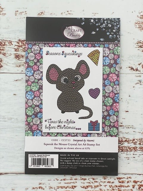 Craft Buddy Crystal Art Squeak the Mouse A6 Stamp Set