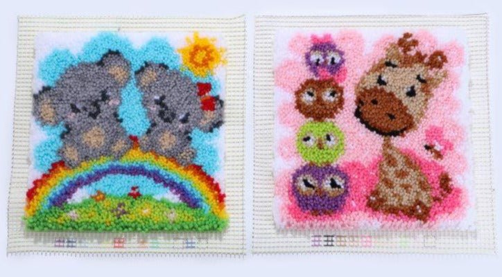 "Koala & Giraffe" Children's Latch Hook Set of 2 12*12inch