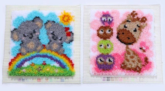 "Koala & Giraffe" Children's Latch Hook Set of 2 12*12inch