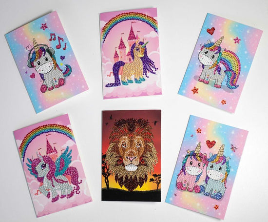 "Unicorns & Lion" Cards Set of 6 10x15cm