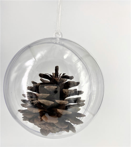 Set of 5 Clear Hanging Baubles - 8cm