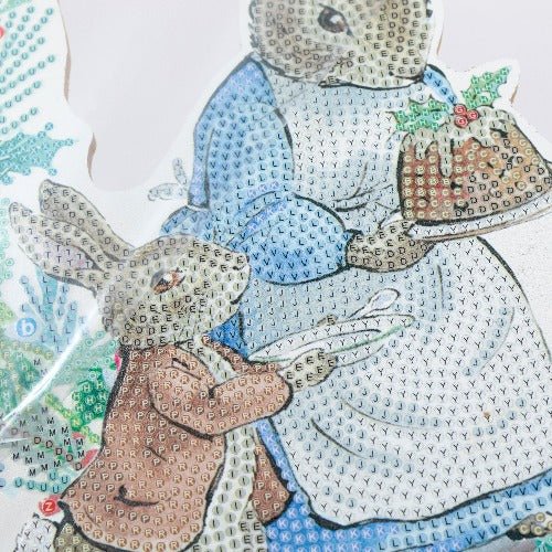 Peter's Pudding Crystal Art Wreath - Close up incomplete