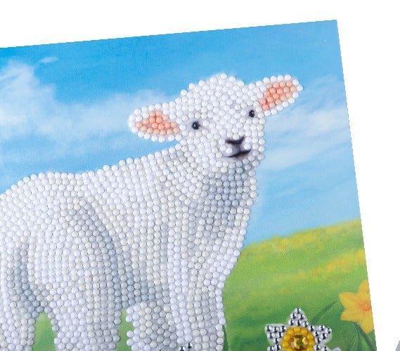 "Little Lamb" Crystal Art Card 18x18cm
