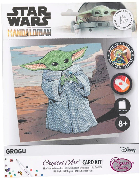 Grogu 18x18cm Crystal Art Card - Front Packaging