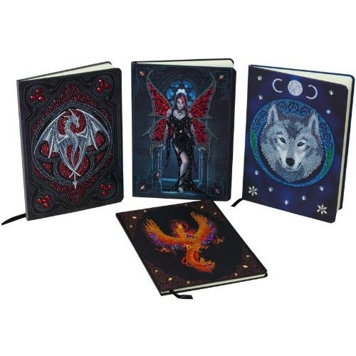 "Lunar Wolf" by Anne Stokes Crystal Art Notebook collection front