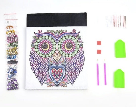 "Owl" Crystal Art Folding Storage Box 30x30cm Content 