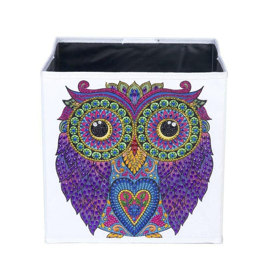 "Owl" Crystal Art Folding Storage Box 30x30cm Front 