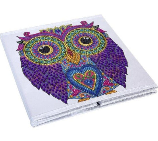 "Owl" Crystal Art Folding Storage Box 30x30cm Flat