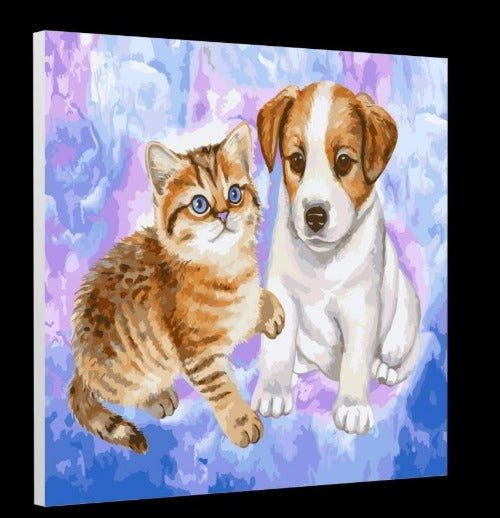 "Cat and Dog" Paint By Numb3rs Kit 50x50cm
