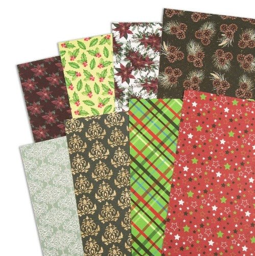 Forever Flowerz Damask Poinsettias Double Sided Patterned Card - Contents