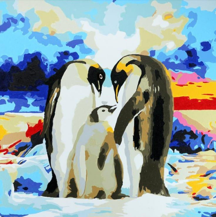 "Penguin Family" Paint By Numb3rs Kit 50x50cm