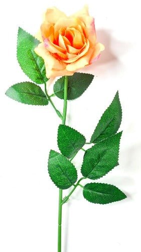 Forever Flowerz Large Romantic Roses with Stems - Sunset Glow