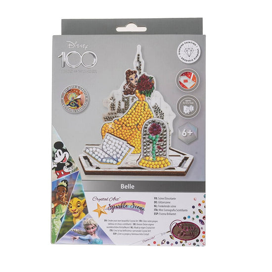 Load image into Gallery viewer, &amp;quot;Belle&amp;quot; Crystal Art Disney 100 Sparkle Scene front packaging
