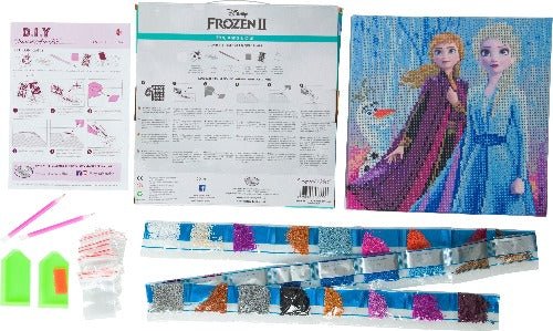 "Elsa, Anna & Olaf" Crystal Art Kit 30x30cm Content 