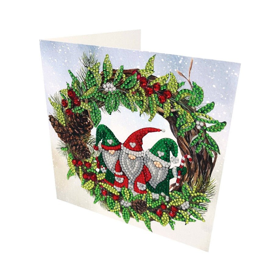 christmas gnomes crsytal art card 18x18cm side view 894368