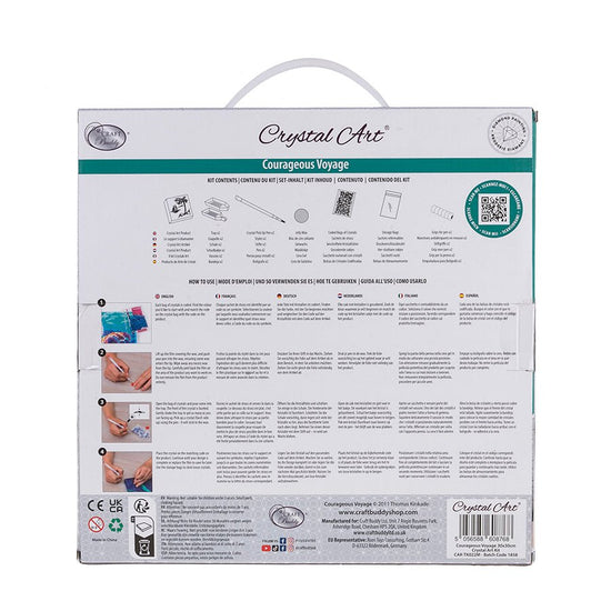 "Courageous Voyage " Crystal Art Kit 30x30cm back packaging
