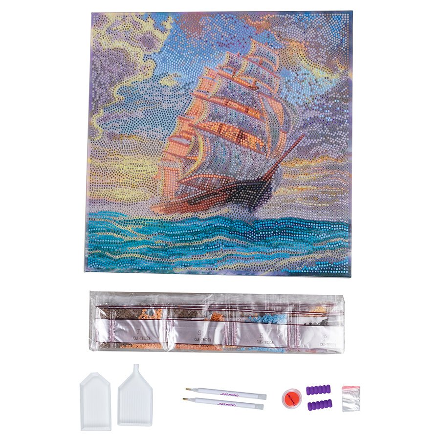 "Courageous Voyage " Crystal Art Kit 30x30cm contents