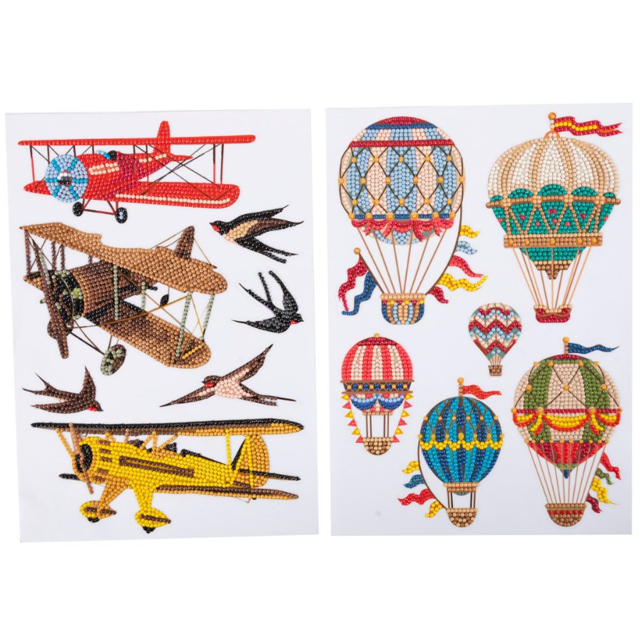 Craft Buddy Crystal Art Wall Stickers set of 4 - Transportation