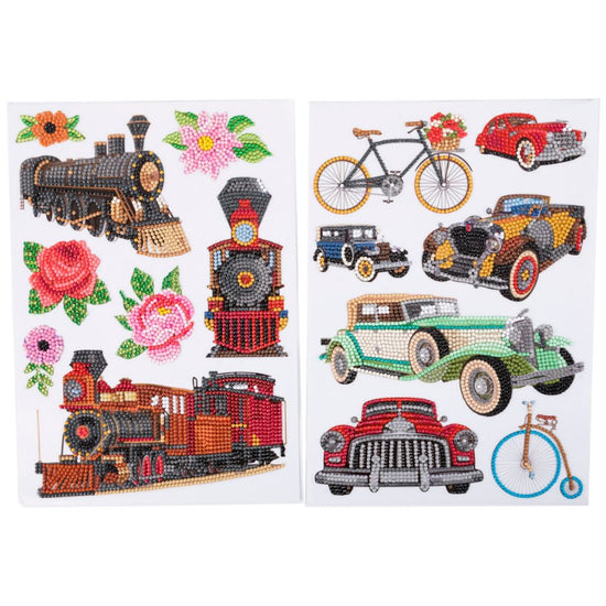 Craft Buddy Crystal Art Wall Stickers set of 4 - Transportation