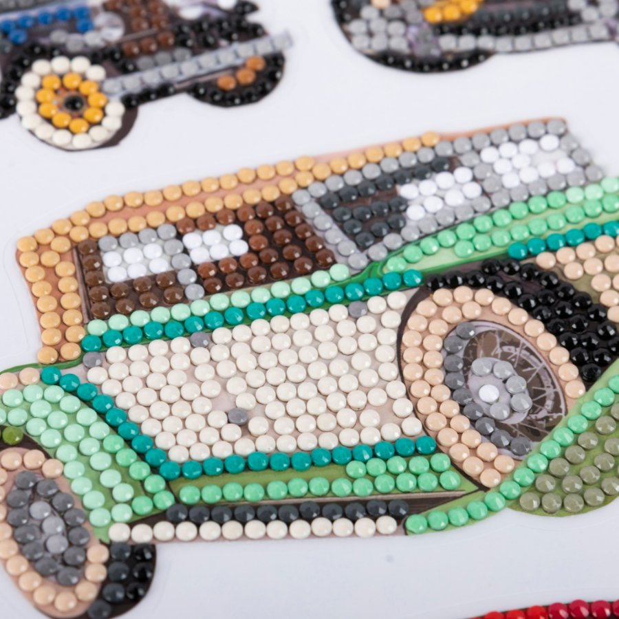 Craft Buddy Crystal Art Wall Stickers set of 4 - Transportation Close Up