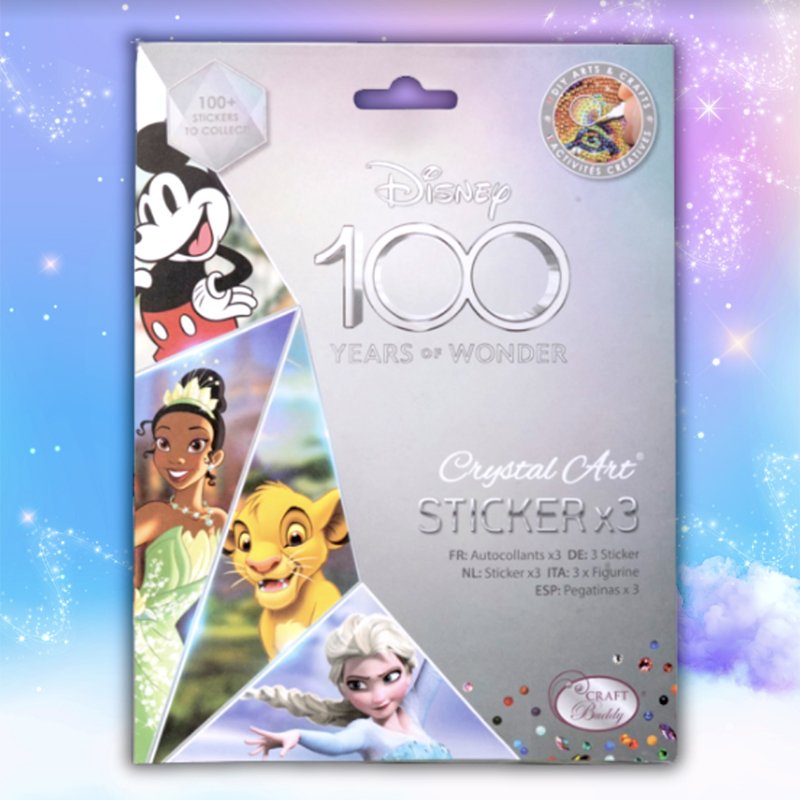Disney 100th anniversary crystal art sticker pack packaging