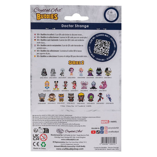 Dr Strange crystal art buddies marvel series 2 back packaging