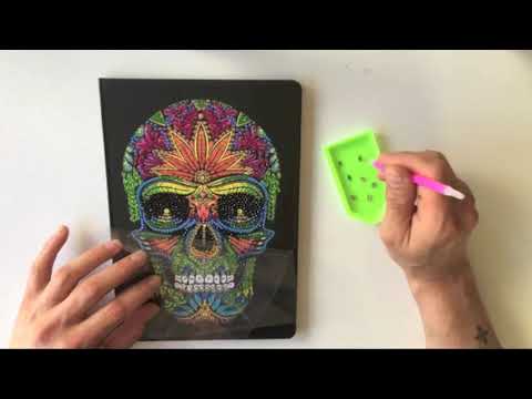 Load and play video in Gallery viewer, &amp;quot;Skull&amp;quot; Crystal Art Notebook Kit 26x18cm
