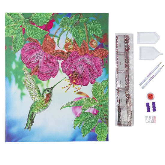 Hummingbird crystal art canvas kit