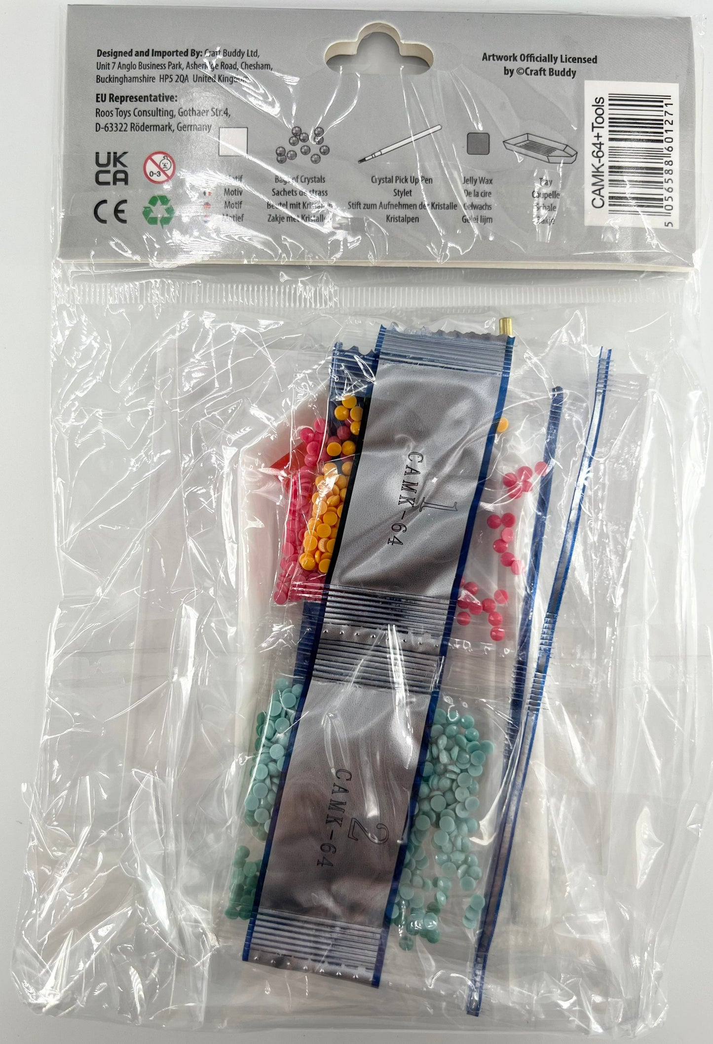 Happy Dinosaur Crystal Art Motif - Back Packaging