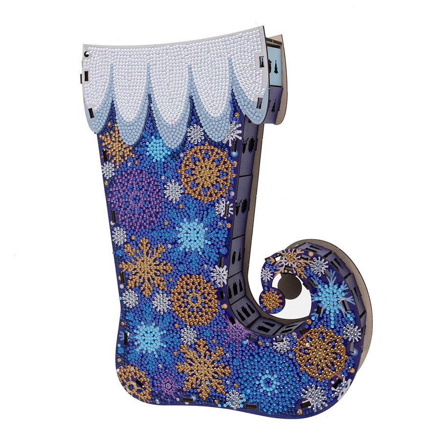  Snowy Crystal Art Stocking Treat Holder