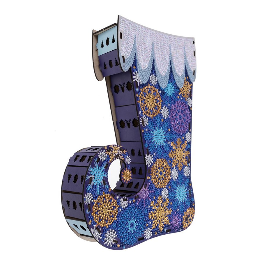 Snowy Crystal Art Stocking Treat Holder side