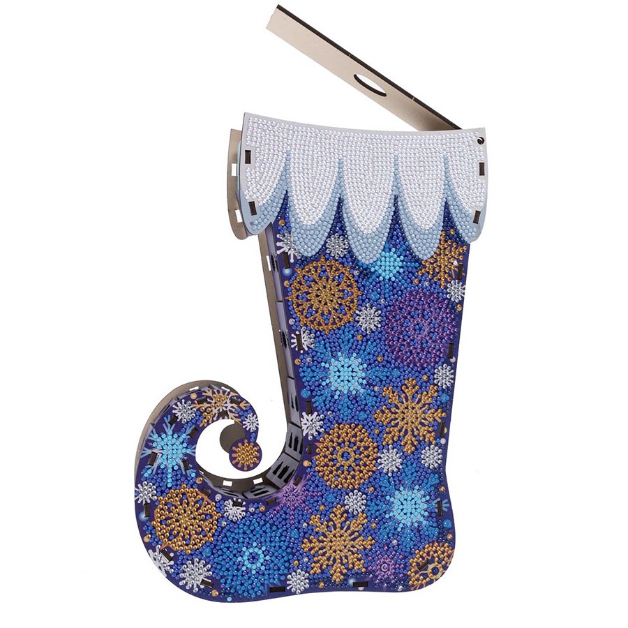 Snowy Crystal Art Stocking Treat Holder top