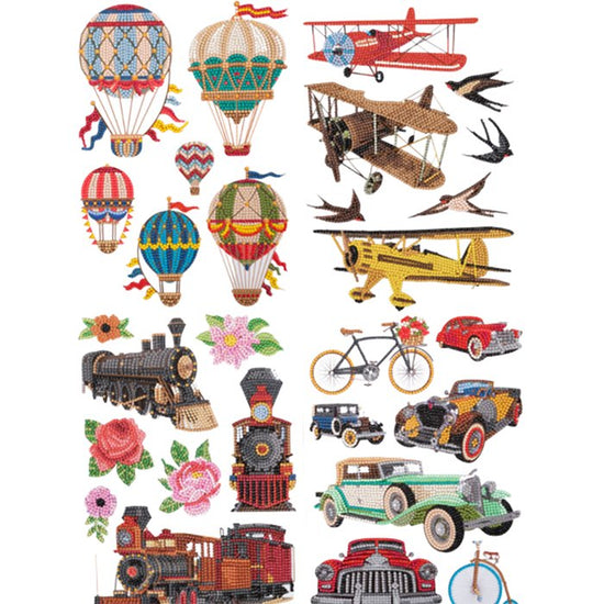 Transport crystal art stickers